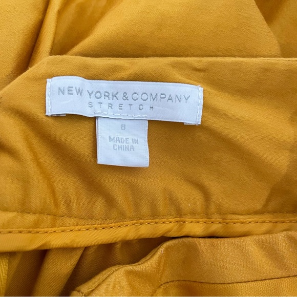 New York & Company Mustard Yellow Maxi midi skirt size 8 a-line - Picture 2 of 6